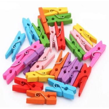 Imagem de 210 Mini Pregador Prendedor Madeira 2,5cm Organizador Clip - Cedros De