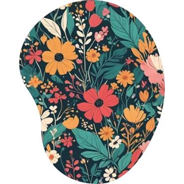 Imagem de Mouse Pad Ergonômico Gota Jardim de Flores Silvestres Coloridas