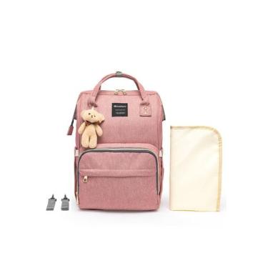Imagem de Bolsa Mochila Maternidade Multifuncional Espaçosa C/ Gancho Para Carri
