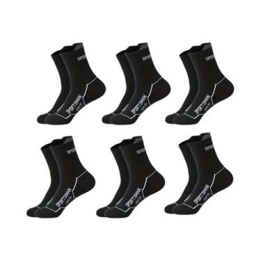 Imagem de Meias Esportivas Masculinas De Basquete E Corrida, 6 Pares, Curta, Res