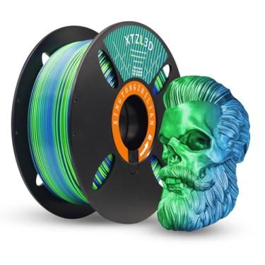 Imagem de XTZL3D Filamento de impressora 3D PLA+ de alta velocidade, coextrusão dicromática de 1,75 mm de diâmetro com precisão de +/- 0,02 mm, carretel reutilizável compatível com BambuAMS e a maioria das