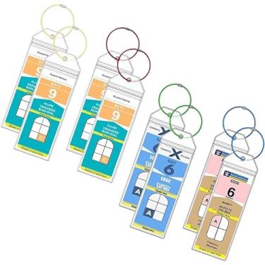 Imagem de 8 peças porta-etiquetas leves para bagagem de cruzeiro, acessórios de viagem transparentes à prova d'água para etiquetas e alças de bagagem