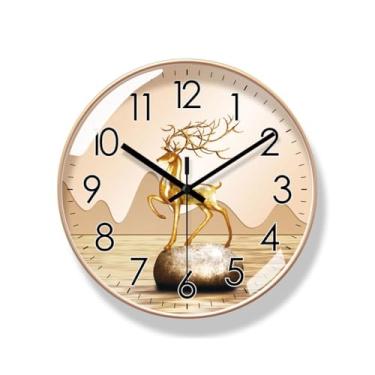 Imagem de Relógio de parede simples relógio de parede relógio de sala de estar relógio de parede para casa quarto estudo redondo criativo silencioso relógio de quartzo relógio de parede para quarto (B)