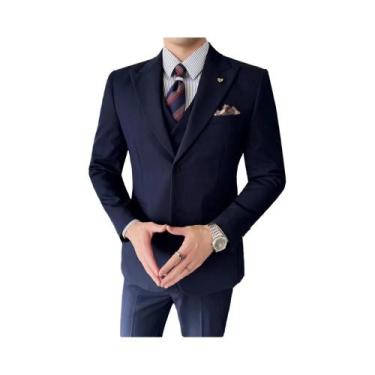 Imagem de Terno Formal Slim-fit Estilo Coreano Em Três Peças Para Casamento, Ter