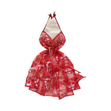 Imagem de Vestido Curto Sexy Vermelho Para O Natal, Lingerie Bodycon Feminina, P