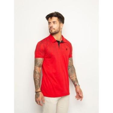 Imagem de Camisa Polo Masculina Com Botões Estampa e Aplique Comfort Premium-Masculino