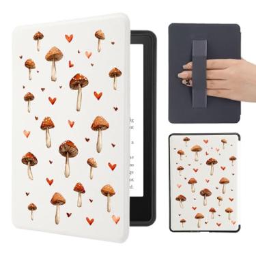 Imagem de Idocolors Linda capa para Kindle Paperwhite de 7 polegadas (12ª geração - 2024), nova capa de couro Paperwhite e-Reader com despertar/hibernar automaticamente, cogumelo