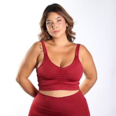 Imagem de Top Feminino Plus Size Fitness Franzido Frente Academia-Feminino