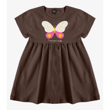 Imagem de Vestido Infantil em Molecotton Select Marrom, 4, Marrom