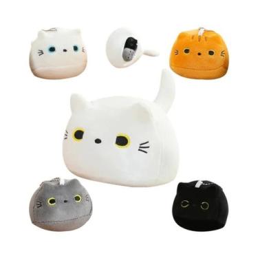 Imagem de Boneca De Pelúcia Oval Super Macia Kawaii Com Quatro Pingentes De Gati