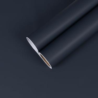 Imagem de CHIHUT Papel de parede azul marinho Descole e cole papel de parede azul escuro para quarto sala de aula 30,5 x 1,198 cm autoadesivo para locatário papel de parede amigo da pele rolo de papel de