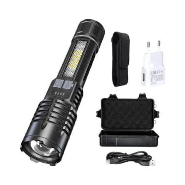 Imagem de Lanterna LED Ultra Brilhante 2000LM Recarregável Tipo-C Com Zoom De Lo