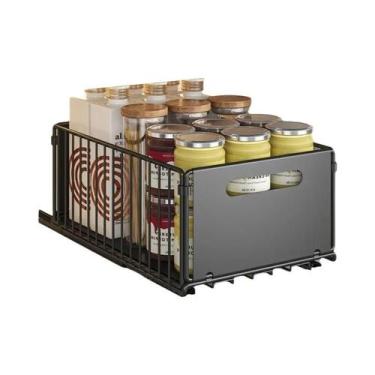 Imagem de Cesto Organizador Deslizante Para Armário De Cozinha E Banheiro, Cesto