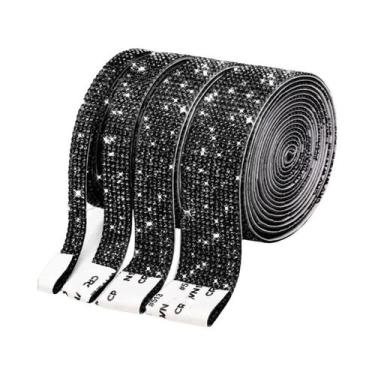 Imagem de Fita Adesiva De Strass Com Cristais E Diamantes, 1 Jarda, Para Artesan