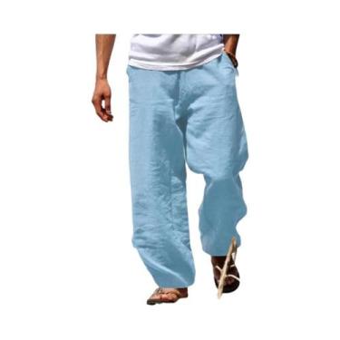 Imagem de Calças De Praia Masculinas De Verão Respiráveis, Soltas, Retas, Casuai