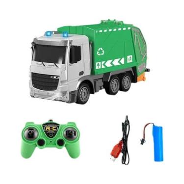 Imagem de Caminhão De Lixo RC 1:24 De Alta Resistência, Carro De Engenharia Cont