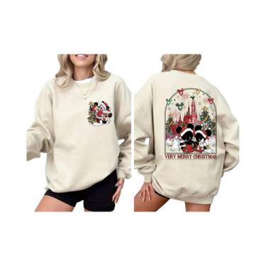 Imagem de Moletom De Natal Do Casal Mickey E Minnie, Hoodie Do Castelo Da Disney