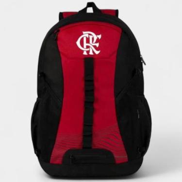 Imagem de Mochila Esportiva Flamengo Bagaggio Suporte de Bola 20L - Preto e Verm