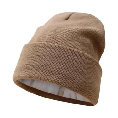 Imagem de Gorro Unissex De Inverno Em Tricô Com Forro De Cetim, Quente E Com Pun