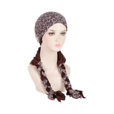 Imagem de Turbante Hijab Feminino Pré-Amarrado Com Cauda Longa, Lenço De Cabeça 