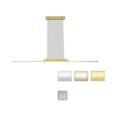 Imagem de Luminária Pendente LED Moderna Minimalista Dourada Regulável Para Sala