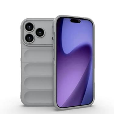 Imagem de Capa protetora macia e resistente a impactos para iPhone Air 16e 16 15 14 13 12 11 Pro Max Plus (para iPhone 12/Cinza Claro)