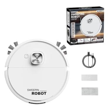 Imagem de Aspirador robótico – Compacto inteligente recarregável | Robô de aspirador de pó | para detritos de poeira, cabelo, sala de estar, quarto, dormitório universitário, apartamento