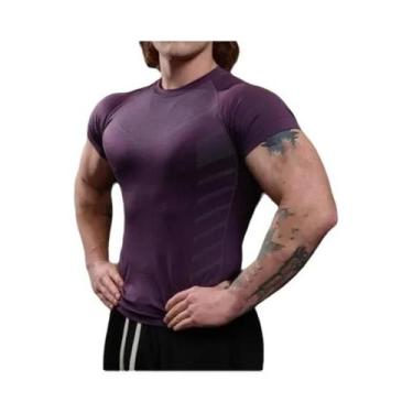 Imagem de Camiseta De Compressão Masculina De Secagem Rápida Para Academia, Mang