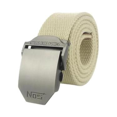 Imagem de Cinto De Lona Preto Para Homens Com Fivela De Metal De Luxo, Cinto Tát