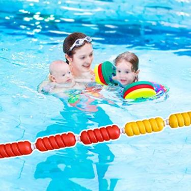 Imagem de Divisor de pista de segurança para piscina de 10 m, kit de linha de corrida de piscina com flutuadores, corda esférica de boia interna e externa resistente a UV, ideal para natação competitiva e