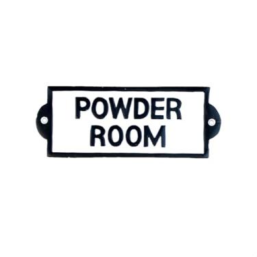 Imagem de TG,LLC Treasure Gurus Metal Branco Pó Quarto Banheiro Placa de Parede de Ferro Fundido Casa de Fazenda Decoração de Casa de Banho Rústica