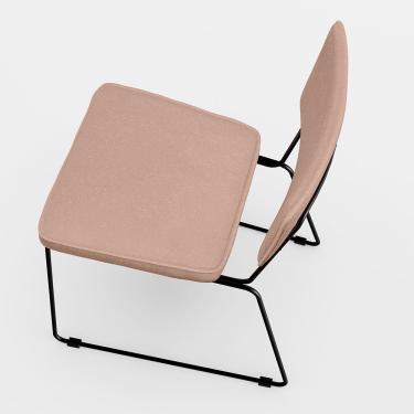 Imagem de Kit 06 Cadeiras Estofada Para Sala De Jantar Base Aço Rosê