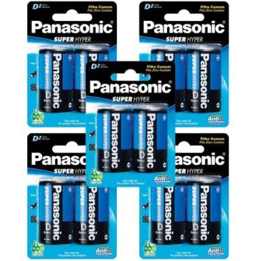 Imagem de Kit de Pilhas Panasonic Grande D Zinco Carvão Comum Original Radio Lan