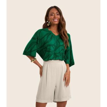 Imagem de Blusa Feminina em Viscotorcion Rovitex Verde, P, Verde
