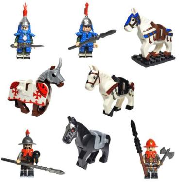 Imagem de Guerreiros Medievais Kit 8 bonecos Blocos de montar TAMESOVER 70 peças