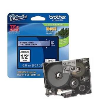 Imagem de Fita Rotuladora Brother 12Mm Tze-131 Preto No Transparente Original