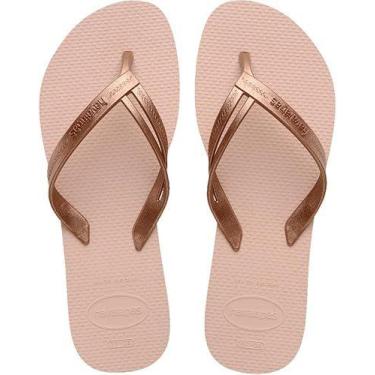 Imagem de Chinelo Havaianas Feminino Elegance Print, Rosa ballet, 39-40