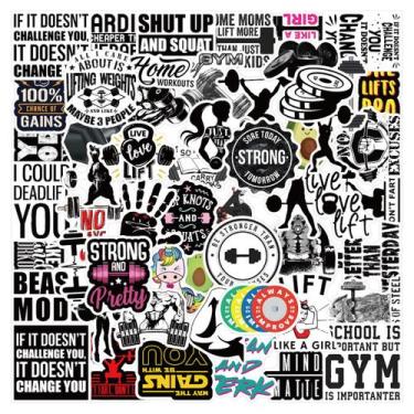 Imagem de Adesivos, esportes, fitness, treino, anime, 50 peças, PVC, impermeável