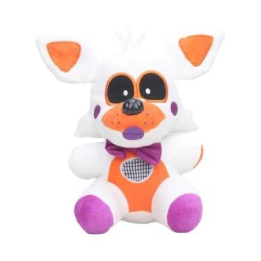 Imagem de Brinquedo De Pelúcia Raposa Branca E Amarela 25cm, Boneco De Animal De