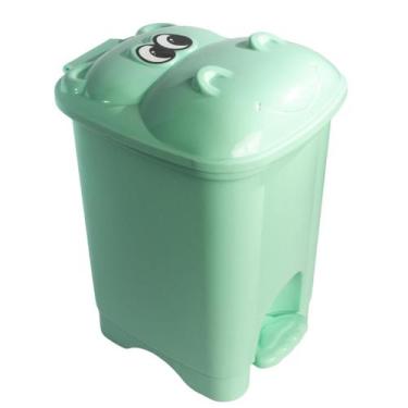 Imagem de Lixeira Hipopotamo Com Pedal Infantil 7 Litros Verde Unidade - Giotto