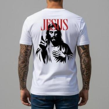 Imagem de Camiseta Básica Masculina Algodão 30.1 Penteado Estampa Frente Costas Customizada Vintage Retrô-Masculino