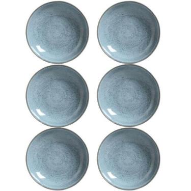 Imagem de Conjunto 6 Pratos Fundos Cerâmica 22,5cm Azul Bio Brezze 830 - Porto B