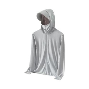 Imagem de Jaqueta Masculina Corta-Vento Ultrafina Com Capuz De Seda Gelada Com P