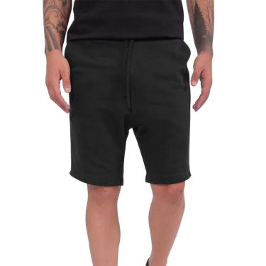 Imagem de Bermuda Calvin Klein Jeans Moletom CK Silk Barra Rect Preta-Masculino