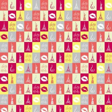 Imagem de Papel Parede Beijo Estatua Liberdade Paris Bicicleta Violão