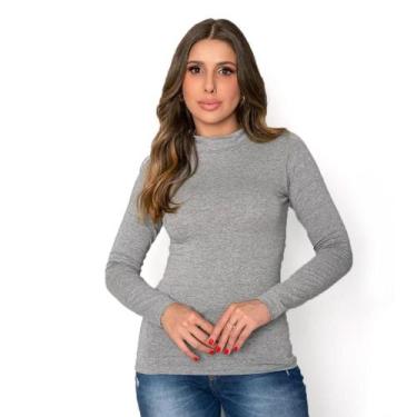 Imagem de Blusa LZT Gola Alta Lisa - 773, M, Cinza