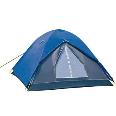 Imagem de Barraca de Camping Fox 4 Pessoas Azul Coluna Dágua de 1800mm Poliéster