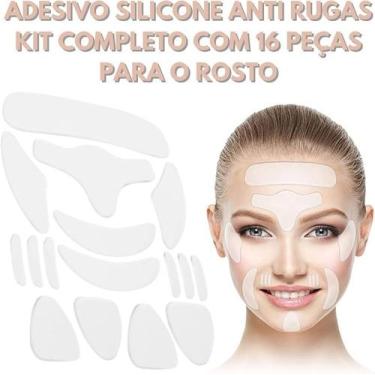 Imagem de Kit 16 Adesivos De Silicone Para Rosto Todo Reutilizável Para Manutenç