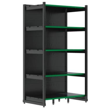 Imagem de Rack Fit Parede 1 Inicial 2,02X0,90X0,60 5 Bandejas Amapá, Preto Perfi