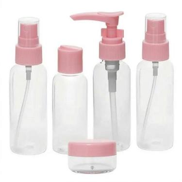 Imagem de Kit viagem com necessaire impermeável 5 frascos + 1 bolsa 6 peças - DL